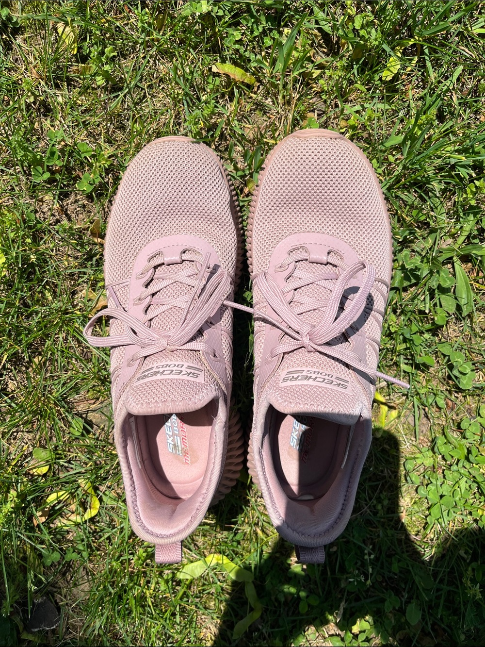 Skechers Women's Blush Pink Knit Lace-Up Sneakers - Picture 6 of 9